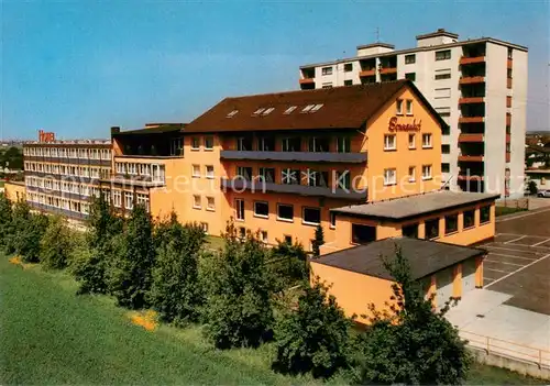 AK / Ansichtskarte Leutershausen_Hirschberg_Bergstrasse Hotel Sonnenhof Schwimmhalle Leutershausen_Hirschberg
