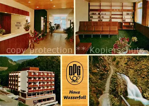 AK / Ansichtskarte Lierbach Haus Wasserfall Erholungsheim der Deutschen Postgewerkschaft Rezeption Bibliothek Wasserfall Lierbach