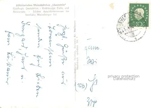 AK / Ansichtskarte Loewenstein Althistorisches Weinstaedtchen Teilansichten Loewenstein