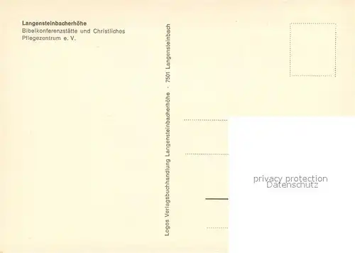 AK / Ansichtskarte Langensteinbach_Karlsbad Langensteinbacherhoehe Bibelkonferenzstaette Langensteinbach_Karlsbad