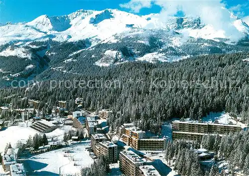 AK / Ansichtskarte Crans Montana Panorama Wintersportplatz Alpen Fliegeraufnahme Crans Montana