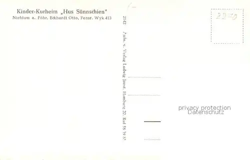 AK / Ansichtskarte Nieblum Kinder Kurheim Hus Suennschien Nieblum