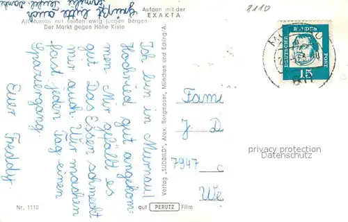 AK / Ansichtskarte Murnau_Staffelsee Der Markt mit Hohe Kiste Murnau_Staffelsee