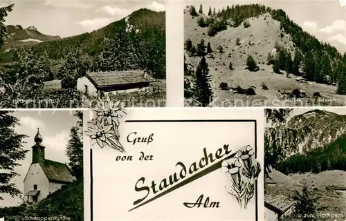 AK / Ansichtskarte Staudach_Grassau Huetten Rastplatz Staudacher Almen Schnappenkirche Hochgern Staudach Grassau