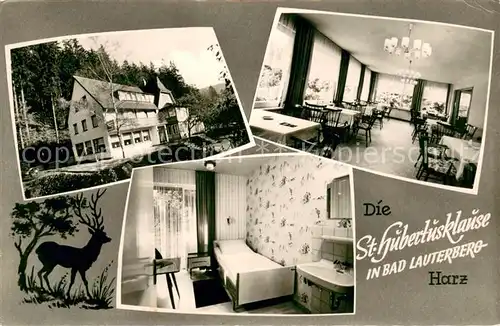 AK / Ansichtskarte Bad_Lauterberg St Hubertusklause Gaststube Zimmer Bad_Lauterberg