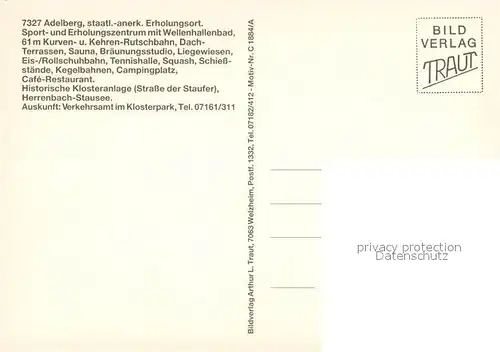 AK / Ansichtskarte Adelberg Klosterpark Adelberg Camping Wellenhallenbad Rutsche Adelberg