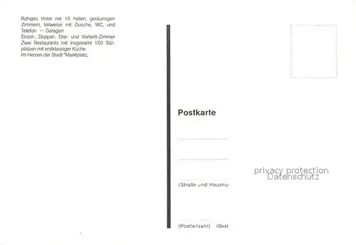 AK / Ansichtskarte Muellheim_Baden Hotel Restaurant Stadthaus Muellheim_Baden