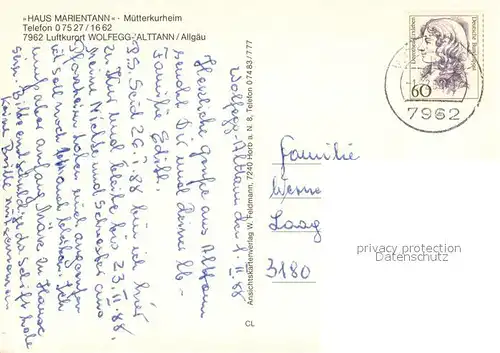 AK / Ansichtskarte Alttann_Allgaeu Haus Marientann Liegewiese Radfahrer Gaststuben Hallenbad Alttann Allgaeu