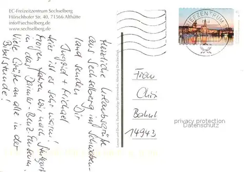 AK / Ansichtskarte Althuette_Wuerttemberg EC Freizeitzentrum Sechselberg Althuette Wuerttemberg