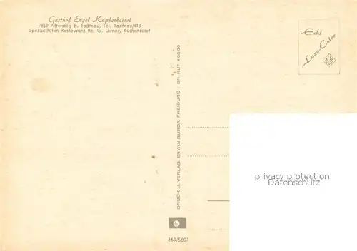 AK / Ansichtskarte Aftersteg Gasthof Engel Kupferkessel Aftersteg