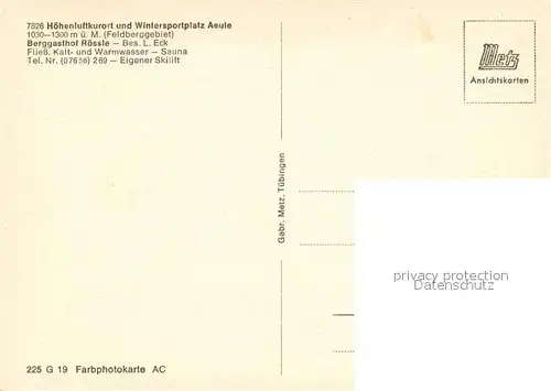 AK / Ansichtskarte Aeule Berggasthof Roessle Aeule