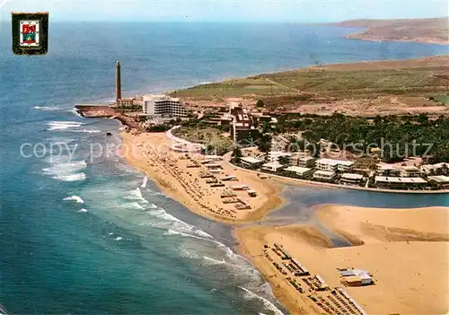 AK / Ansichtskarte Maspalomas Fliegeraufnahme mit Leuchtturm Maspalomas