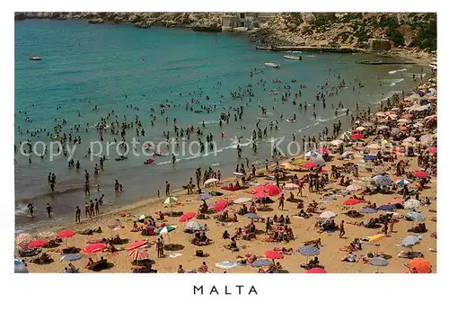 AK / Ansichtskarte Malta Ghain Tuffieha Bay dottet with bathers on a fine summerys day Malta