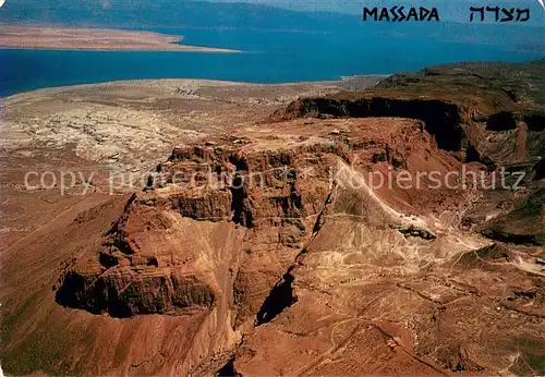 AK / Ansichtskarte Massada General air view with the Dead Sea Massada