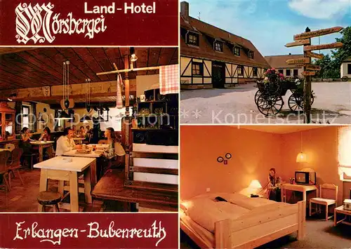 AK / Ansichtskarte Bubenreuth Land Hotel Moersbergei Gaststube Zimmer  Bubenreuth
