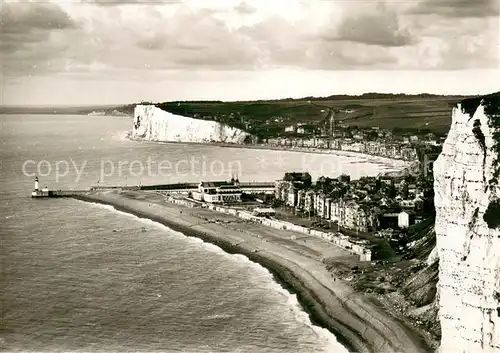 AK / Ansichtskarte Le_Treport_Mers Les deux plages vue aerienne 