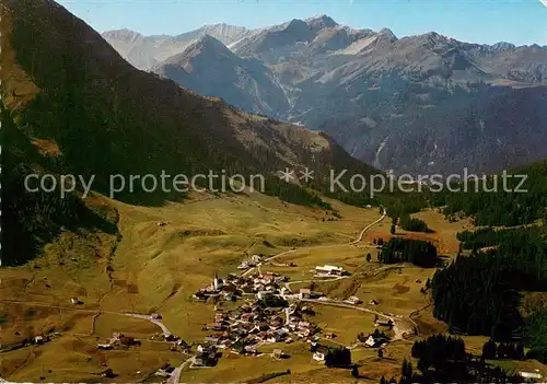 AK / Ansichtskarte Berwang_Tirol mit Knittelkarspitze Steinkarspitze und Galtjoch Lechtaler Alpen Fliegeraufnahme Berwang Tirol