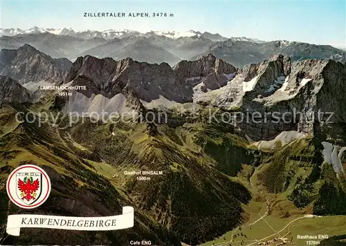 AK / Ansichtskarte Engalm Erholungs  und Naturschutzgebiet Lamsenjochhuette Zillertaler Alpen Fliegeraufnahme Engalm