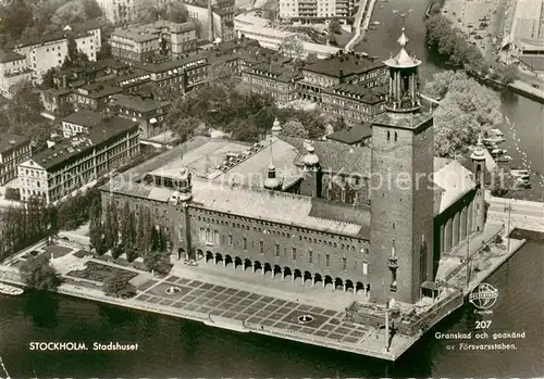 AK / Ansichtskarte Stockholm Stadshuset Fliegeraufnahme Stockholm
