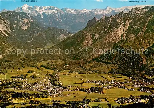 AK / Ansichtskarte Grossgmain und Bayrisch Gmain Alpenpanorama Fliegeraufnahme Grossgmain