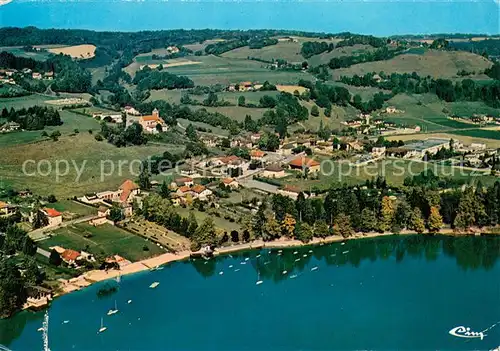 AK / Ansichtskarte Paladru Vue aerienne du village et de la plage Paladru