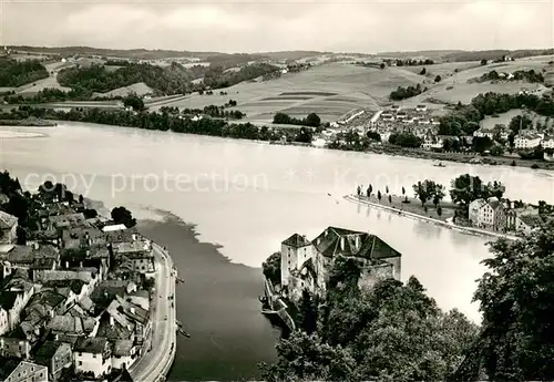 AK / Ansichtskarte Passau Dreiflusseck Zusammenfluss von Donau Inn und Ilz Passau