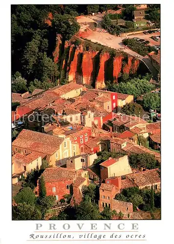 AK / Ansichtskarte Roussillon_Vaucluse Village des ocres vue aerienne Roussillon Vaucluse