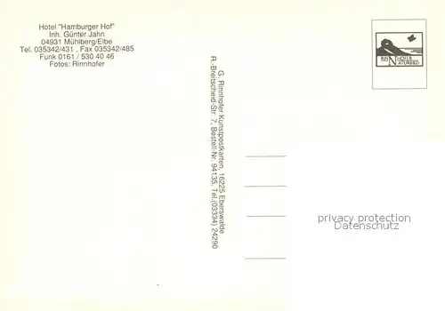 AK / Ansichtskarte Muehlberg_Elbe Hotel Hamburger Hof Restaurant Tanzlokal Bar Wappen Muehlberg Elbe