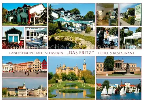AK / Ansichtskarte Schwerin_Mecklenburg Das Fritz Hotel Restaurant Schloss Teilansichten Schwerin_Mecklenburg