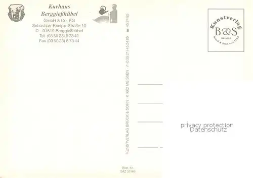 AK / Ansichtskarte Berggiesshuebel Kurhaus Berggiesshuebel Rezeption Gaststube Zimmer Berggiesshuebel