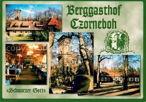 AK / Ansichtskarte Cunewalde Berggasthof Czorneboh Gastraum Burgturm Cunewalde