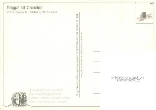 AK / Ansichtskarte Cunewalde Berggasthof Czorneboh Gastraum Burgturm Cunewalde