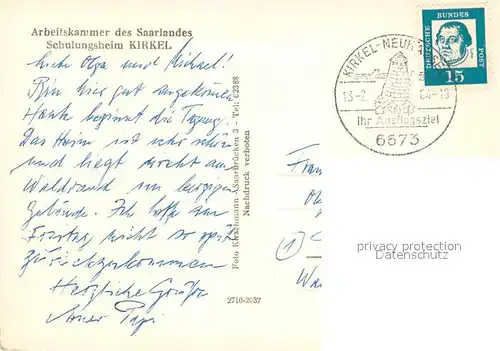 AK / Ansichtskarte Kirkel Neuhaeusel Arbeitskammer des Saarlandes Schulungsheim Kirkel Kirkel Neuhaeusel