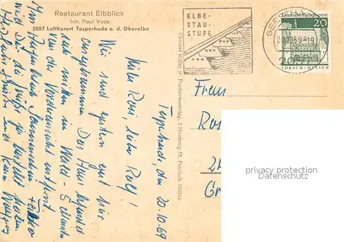 AK / Ansichtskarte Tesperhude_Elbe Restaurant Elbblick Elbepartie Tesperhude Elbe