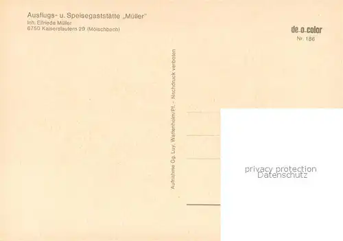 AK / Ansichtskarte Moelschbach Ausflugs und Speisegaststaette Mueller Gastraeume Moelschbach