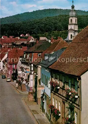 AK / Ansichtskarte Moenchberg_Spessart Hauptstrasse mit Kirche Moenchberg Spessart