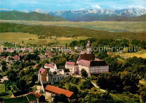 AK / Ansichtskarte Andechs Kloster Andechs Fliegeraufnahme Andechs