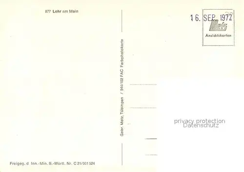 AK / Ansichtskarte Lohr_Main Fliegeraufnahme Lohr_Main