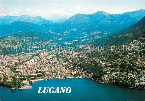 AK / Ansichtskarte Lugano_Lago_di_Lugano Fliegeraufnahme Lugano_Lago_di_Lugano