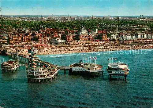 AK / Ansichtskarte Scheveningen Fliegeraufnahme mit Seebruecke Scheveningen