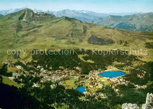 AK / Ansichtskarte Arosa_GR Fliegeraufnahme mit Weisshorngipfel Arosa_GR