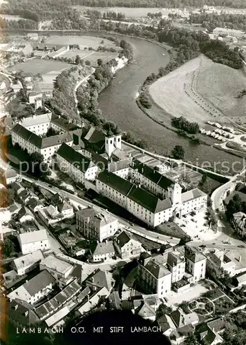 AK / Ansichtskarte Lambach_Oberoesterreich Fliegeraufnahme mit Stift Lambach Lambach_Oberoesterreich