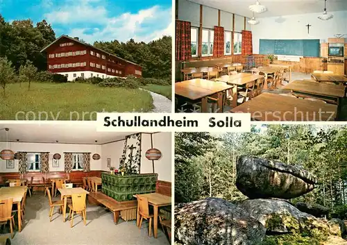 AK / Ansichtskarte Solla_Wald Schullandheim Solla Gastraum Klassenzimmer Felsbrocken Solla_Wald