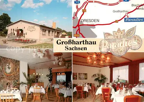 AK / Ansichtskarte Grossharthau Restaurant Zum Paradies Gastraeume Grossharthau
