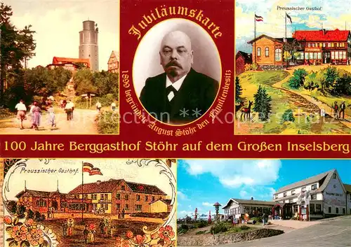 AK / Ansichtskarte Brotterode Berggasthof Stoehr Gr Inselsberg Preussischer Gasthof August Stoehr Portrait Brotterode
