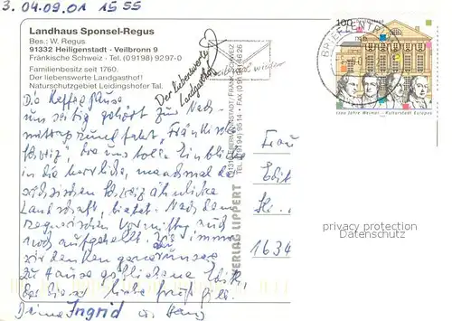 AK / Ansichtskarte Heiligenstadt_Oberfranken Landhaus Sponsel Regus Panorama Heiligenstadt_Oberfranken