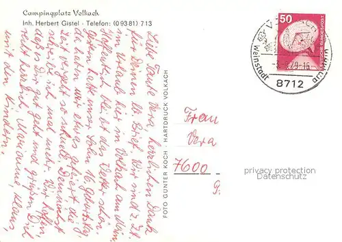AK / Ansichtskarte Volkach Campingplatz Teilansichten Volkach