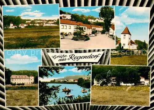 AK / Ansichtskarte Regendorf Teilansichten Kirche Gondelteich  Regendorf
