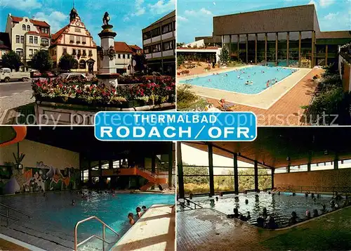 AK / Ansichtskarte Rodach_Coburg Thermalhallenbad Rodach Brunnen Freibad Rodach Coburg