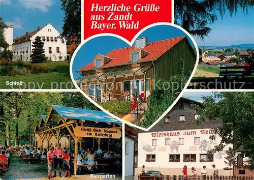 AK / Ansichtskarte Zandt_Oberpfalz Schloss Biergarten Wirtshaus zum Braeu Zandt Oberpfalz